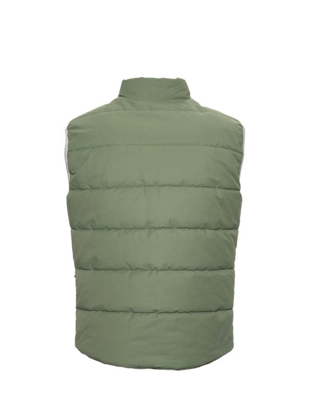 down bodywarmer green back