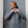 dusty blue jacket with hood