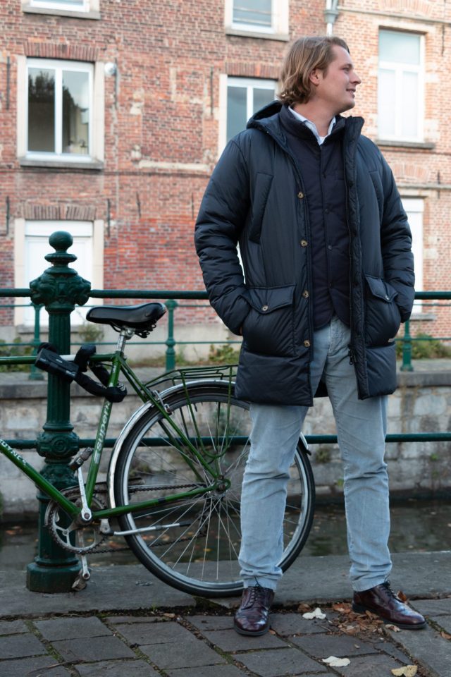 amaury in navy parka
