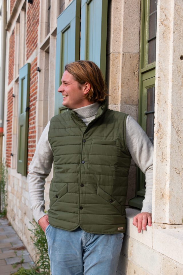 stitches khaki vest