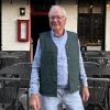 grandfather in vneck undervest in bottle green